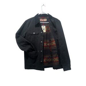 Iron & Resin Remington Heavy Duck Canvas Chore Jacket Mens Medium Black Aztec